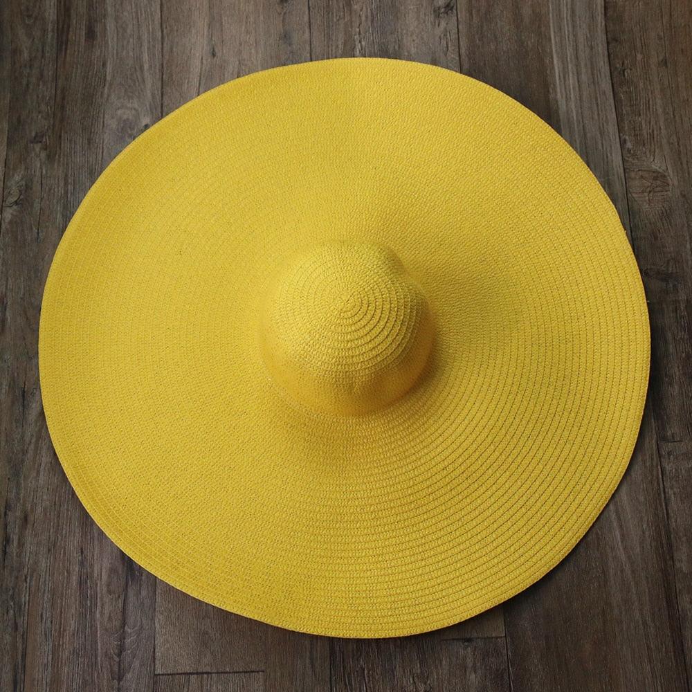 Beach Hat, Large Wide Brim Straw Sun Hats, Oversized Anti UV 50 Summer Hat - Belleroz