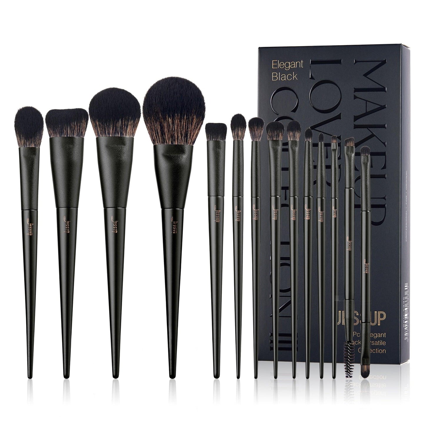 Jessup Makeup Brushes 10-14pcs Makeup Brush set, Synthetic Foundation Powder Contour Eyeshadow Liner Blending Highlight - Belleroz