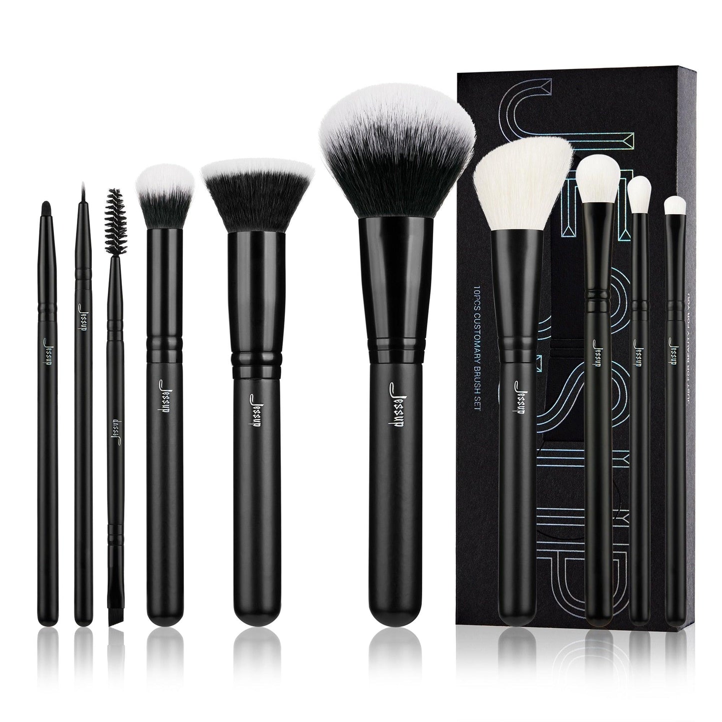 Jessup Makeup Brushes 10-14pcs Makeup Brush set, Synthetic Foundation Powder Contour Eyeshadow Liner Blending Highlight - Belleroz