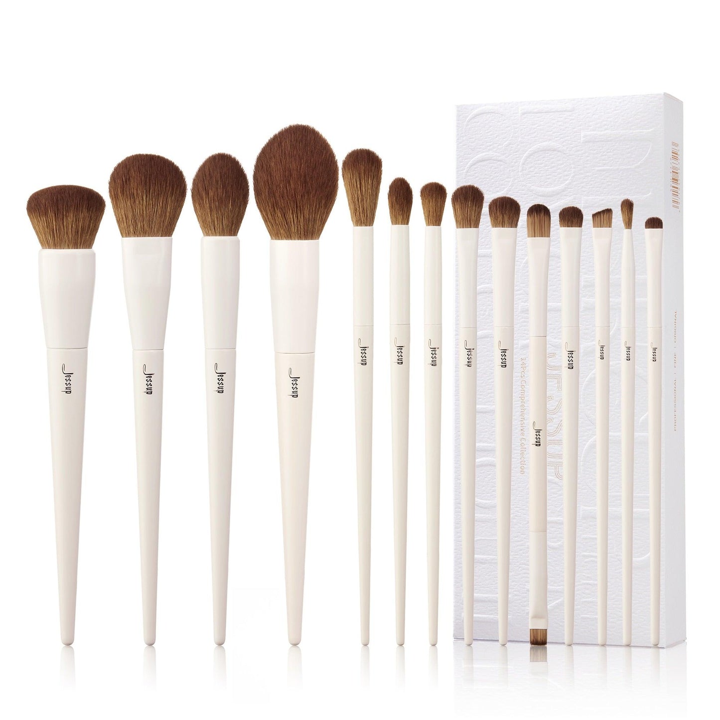 Jessup Makeup Brushes 10-14pcs Makeup Brush set, Synthetic Foundation Powder Contour Eyeshadow Liner Blending Highlight - Belleroz