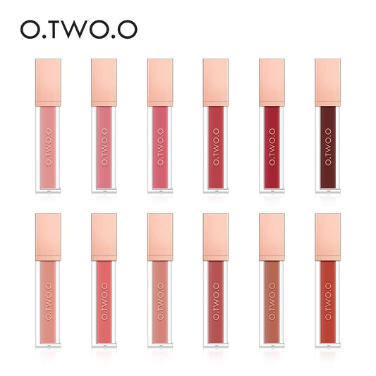 12pcs Velvet Liquid Lipstick Lip Gloss Matte Pigment Waterproof Long-lasting 12 Colors Lip Tint For Women Makeup - Belleroz