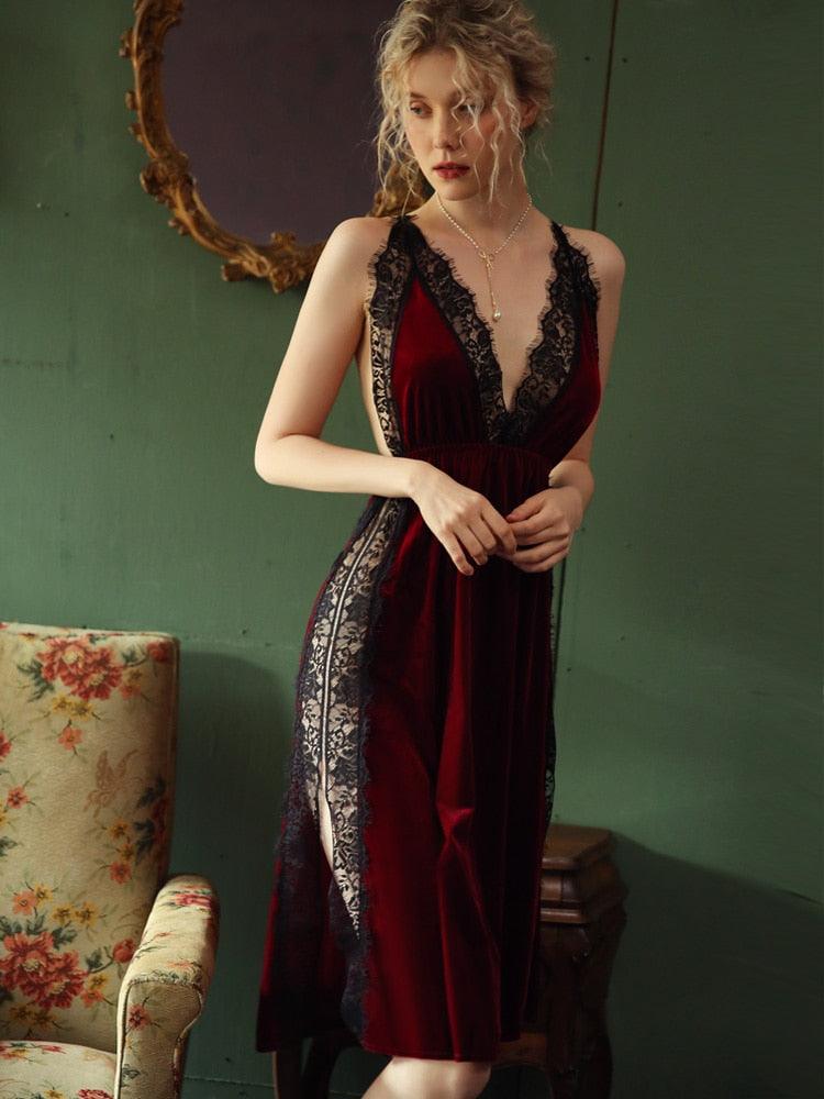 Velvet Slip Dress Vintage - Belleroz