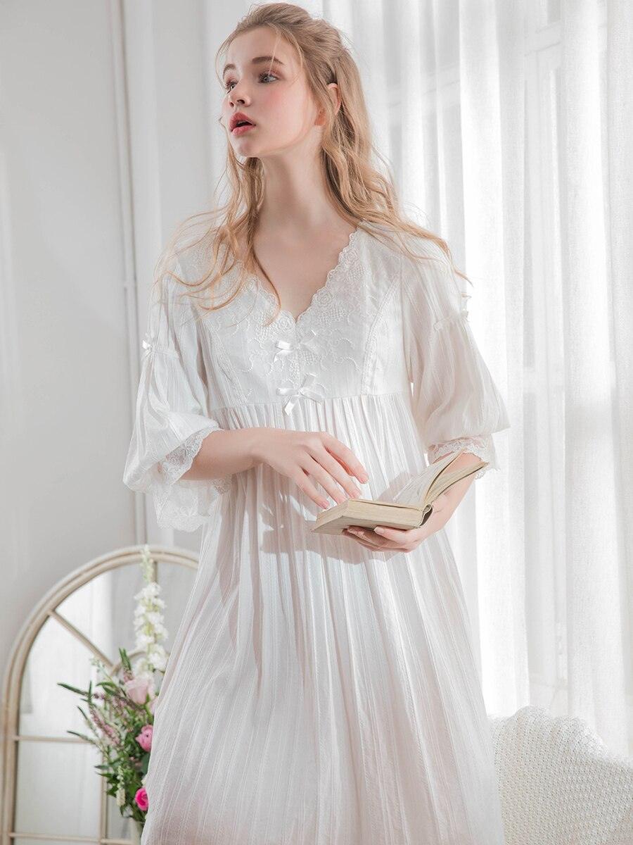 Victorian Nightgown, Vintage Cotton Nightgown - Belleroz