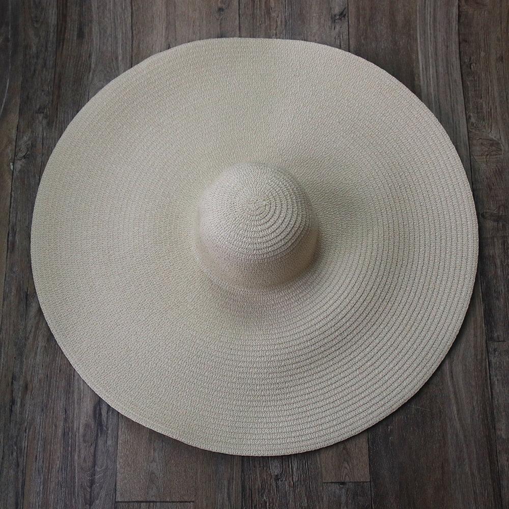 Beach Hat, Large Wide Brim Straw Sun Hats, Oversized Anti UV 50 Summer Hat - Belleroz