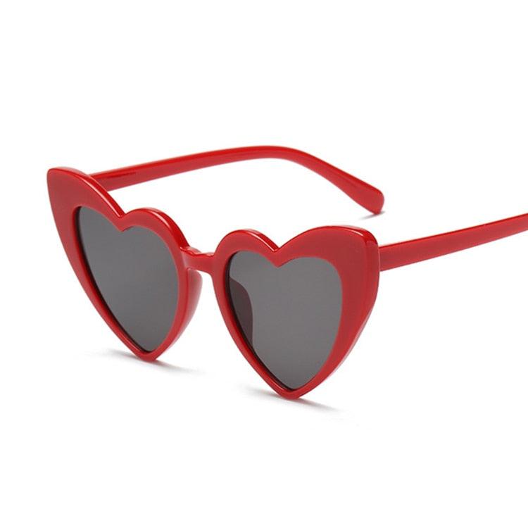 Cat Eye Sunglasses, Sunglasses Love Heart, Woman Vintage Black Pink Red Heart Shape Sun Glasses - Belleroz