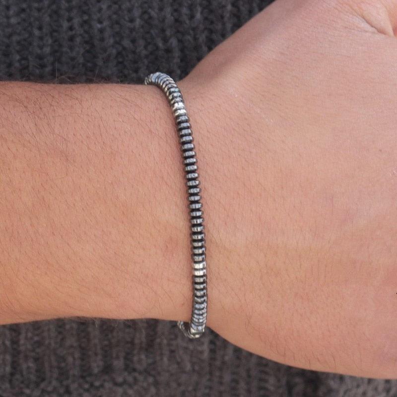 Men Handmade Bracelet, Men's Set Hematite Bracelets European Weaving, Men Braiding Bangle, Men Jewelry Gift - Sandrine Swank