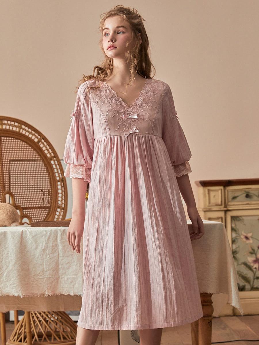 Victorian Nightgown, Vintage Cotton Nightgown - Belleroz