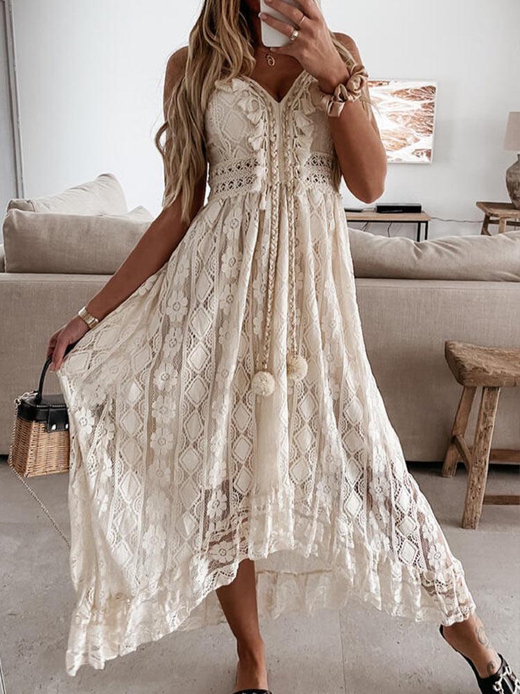 Bohemian Maxi Lace Dress - Belleroz