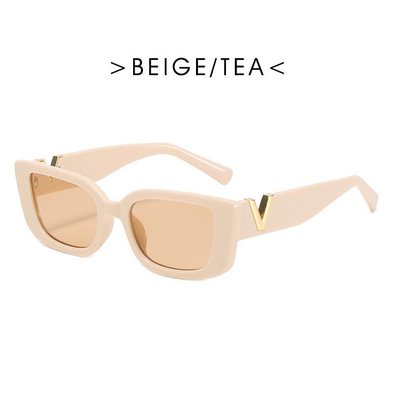 Retro Cat Eye Frame Sunglasses, Luxury V Sunglasses - Belleroz